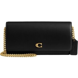 Coach Evie Leather Clutch with Gold Chain - NWT